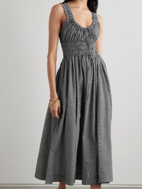 Doen Dresses & Skirts - Doen Monochrome Check Midi Dress